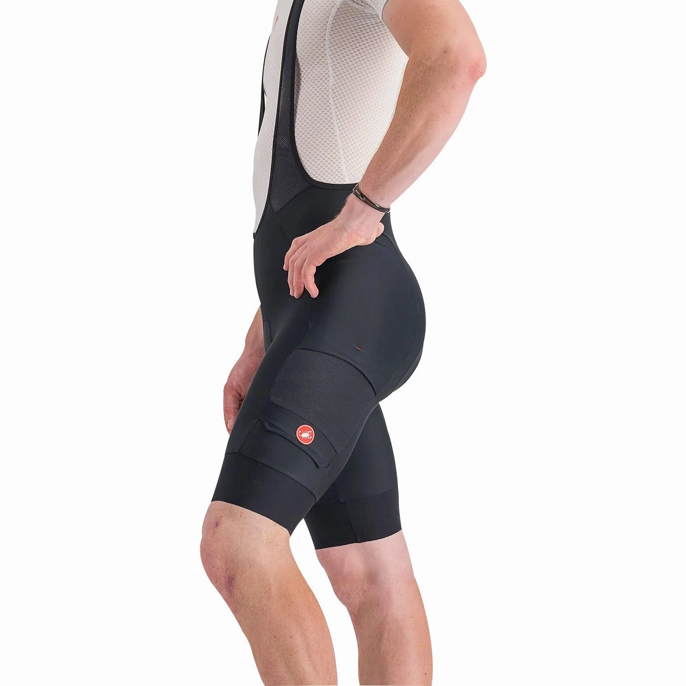 Anti Chafe Seamless Sport Layer Castelli Unlimited Cargo Mens Cycling Bib Shorts - Black
