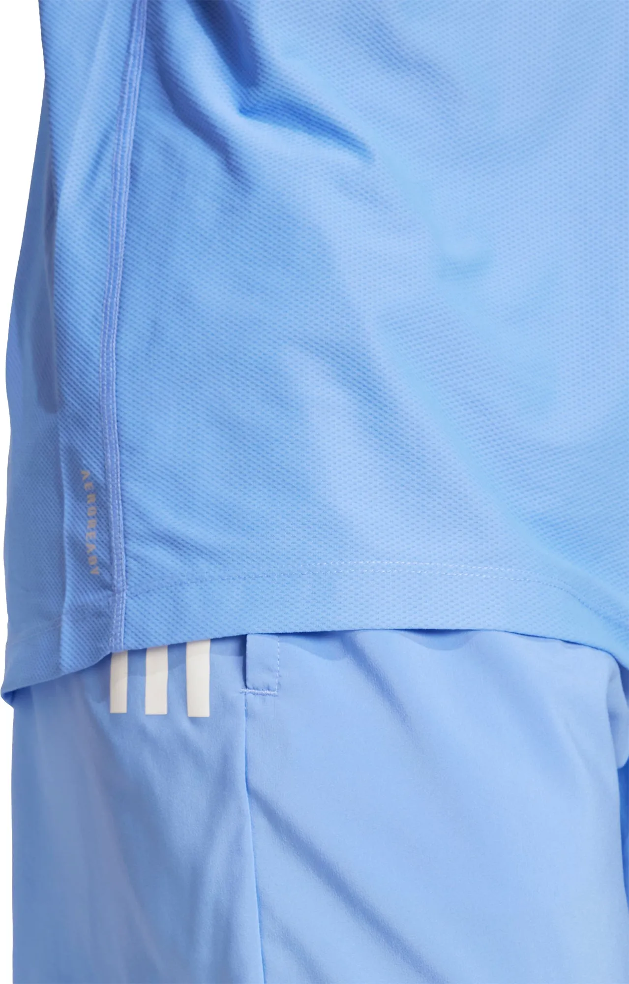 MinimalBranding adidas Own The Run Short Sleeve Mens Running Top - Blue