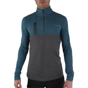 CoreX Fitness Half Zip Long Sleeve Mens Running Top - Blue Movie Night