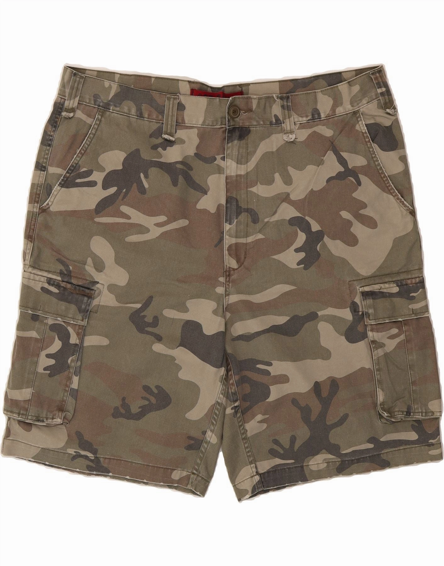VINTAGE Mens Cargo Shorts W44 2XL Khaki Camouflage Cotton Durable Comfort new semester