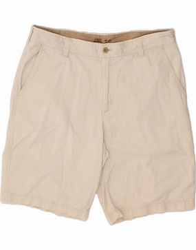 IZOD Mens Chino Shorts W38 XL Beige Cotton Gusseted Crotch