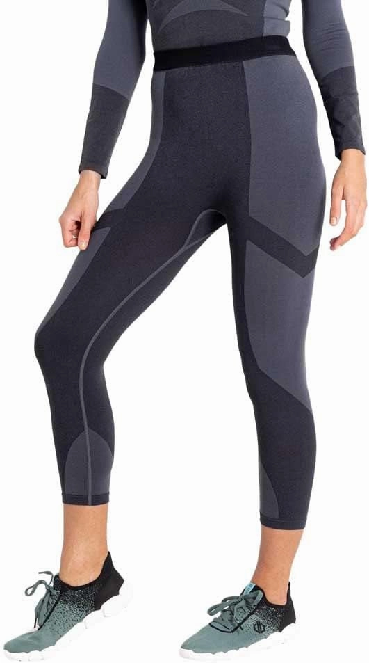 Dare2B In The Zone Baselayer Womens 3/4 Tights - Black Travel Outfit Beginner Level Sporty Stretch Wear