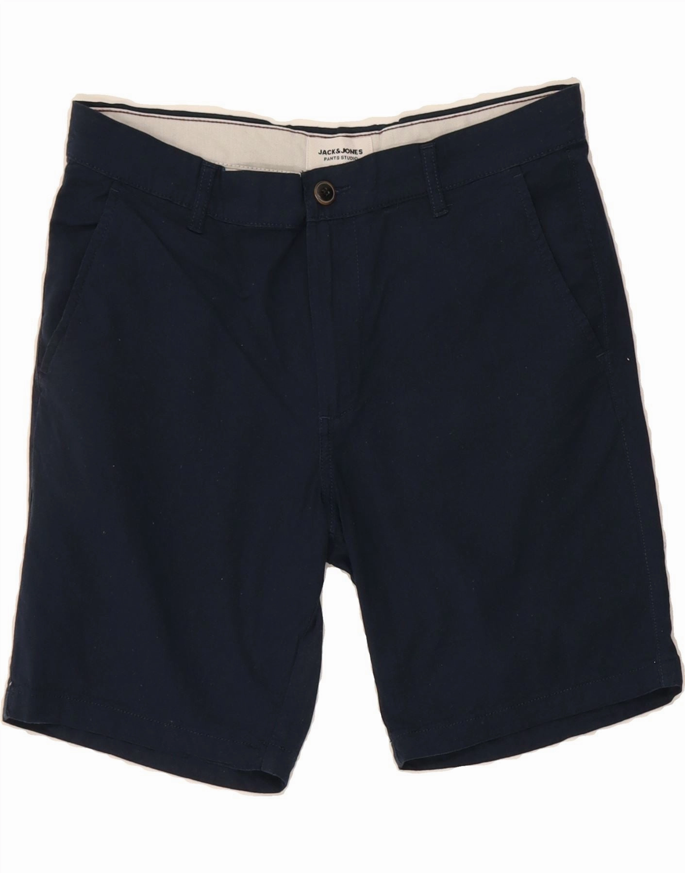 Bonded Seam Technology Walk Easy JACK & JONES Mens Chino Shorts Medium W32 Navy Blue Cotton