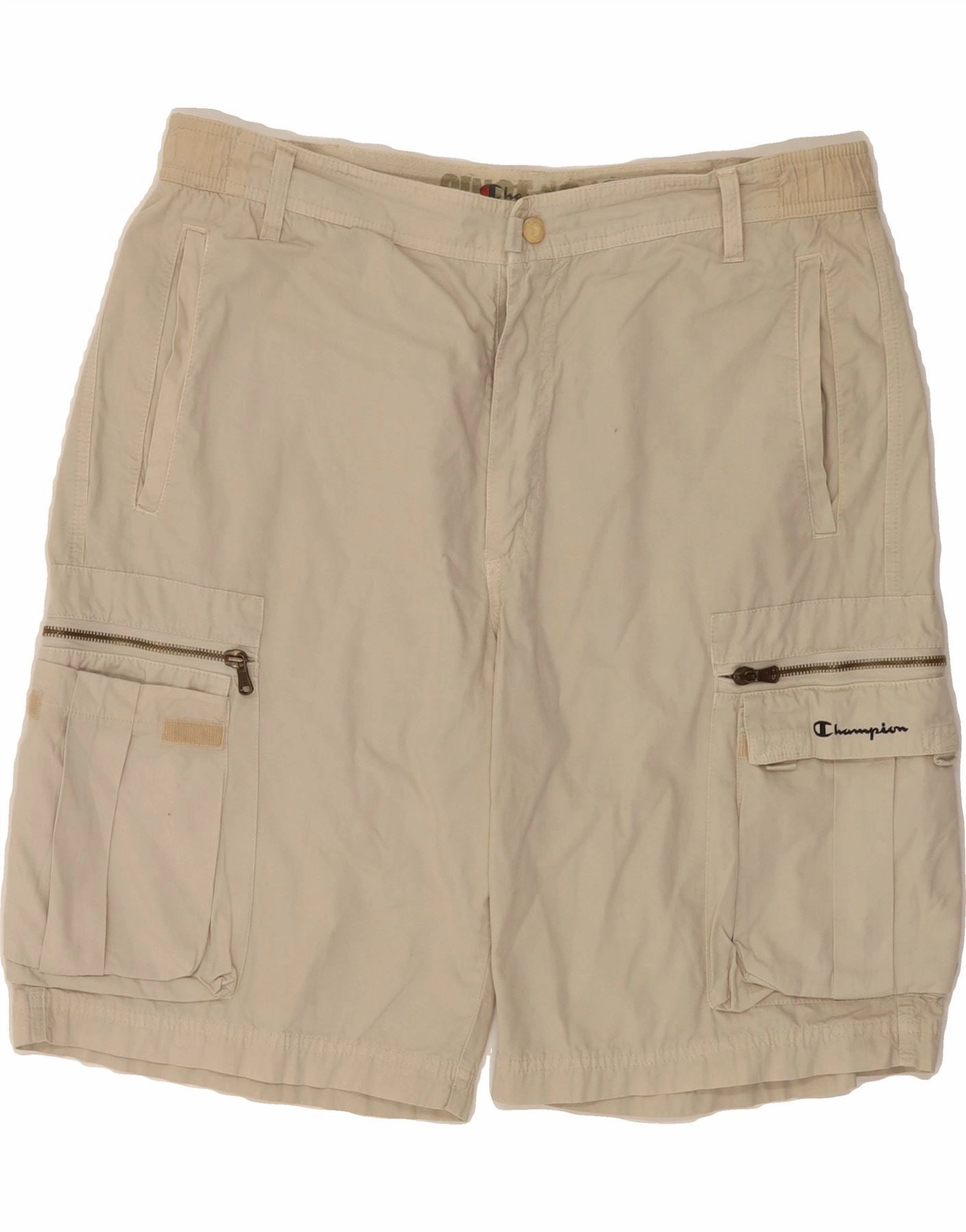 CHAMPION Mens Cargo Shorts Large W35 Beige Cotton Flexible shape