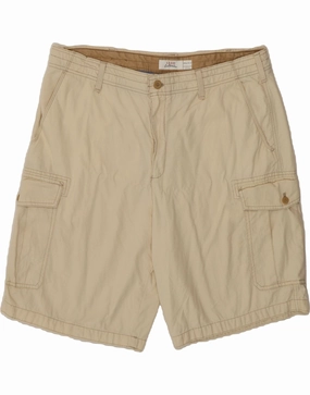 IZOD Mens Salt Water Cargo Shorts W40 XL Beige Cotton Tailored Design