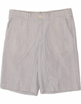 MARINA YACHTING Mens Chino Shorts IT 52 XL W38  Blue Pinstripe Cotton Breathable Liner Sport Ready Wear