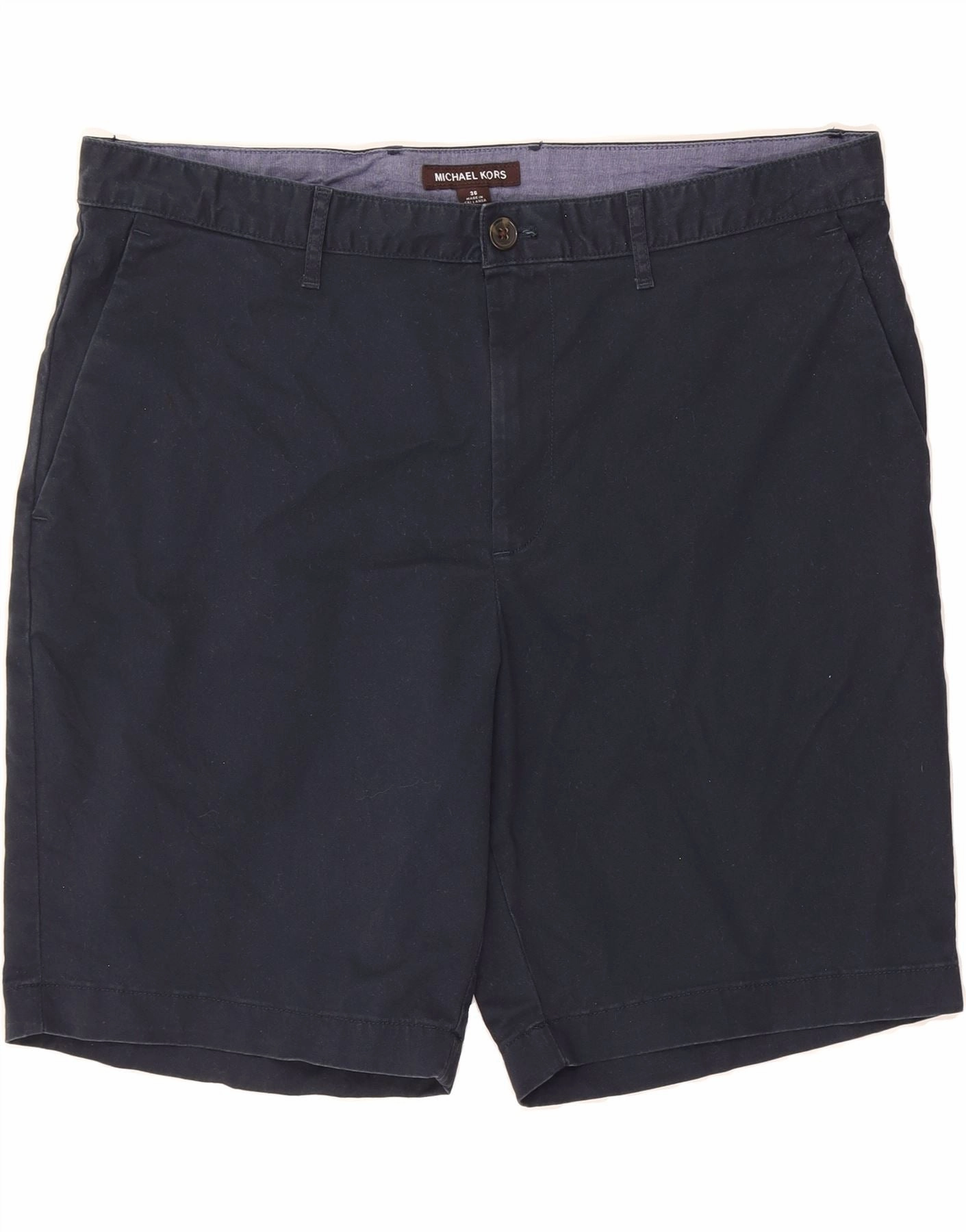 Comfy Cut Non Cling Material MICHAEL KORS Mens Chino Shorts W36 Large Navy Blue Cotton