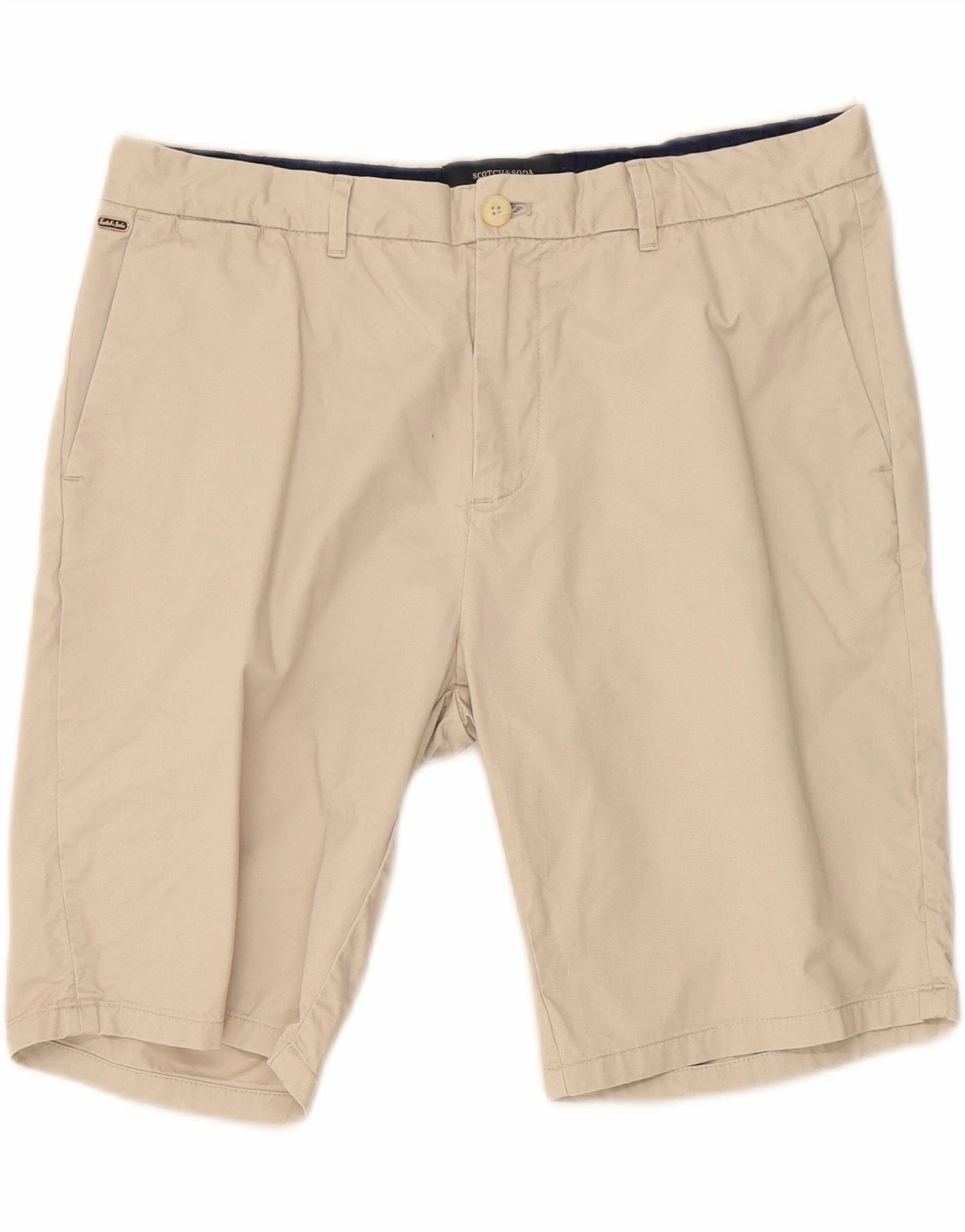 Stretch Support SCOTCH & SODA Mens Chino Shorts W33 Medium Beige Cotton