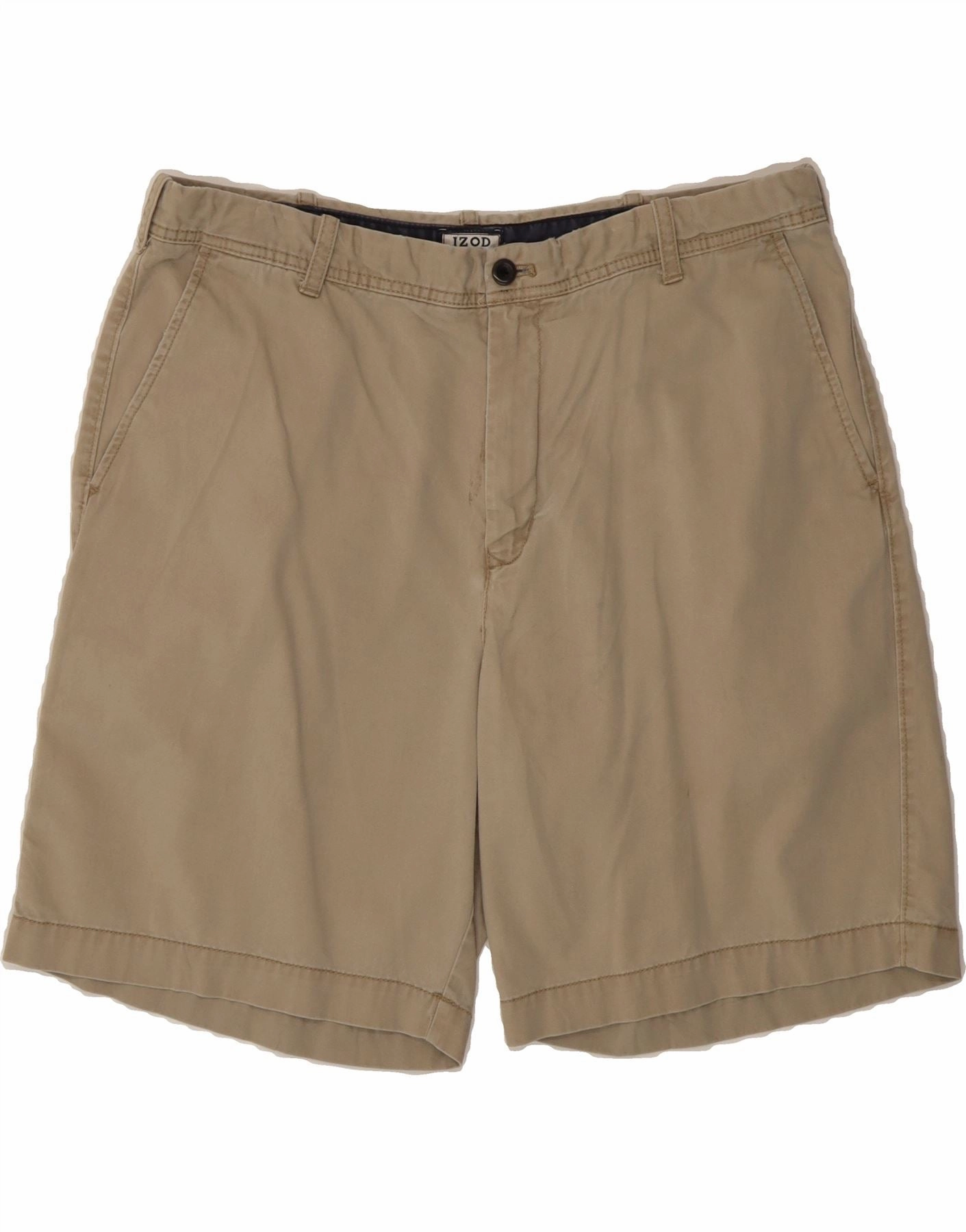 Quick Drying IZOD Mens Chino Shorts W38 XL Beige Cotton