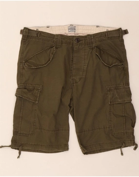 JACK & JONES Mens Cargo Shorts Medium W32  Green Cotton Jogging Ready