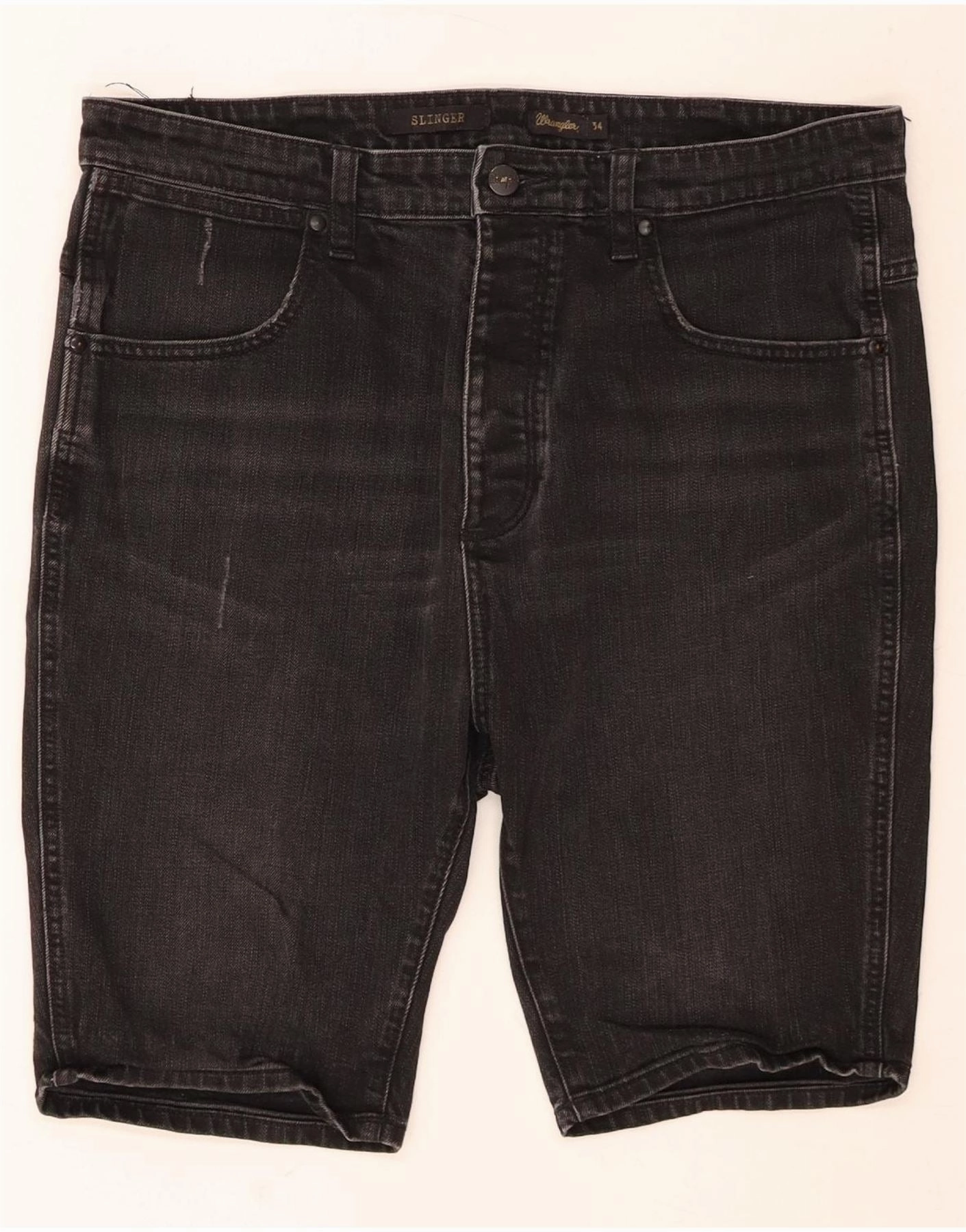 Comfy Wear WRANGLER Mens Denim Shorts W34 Large  Black Cotton