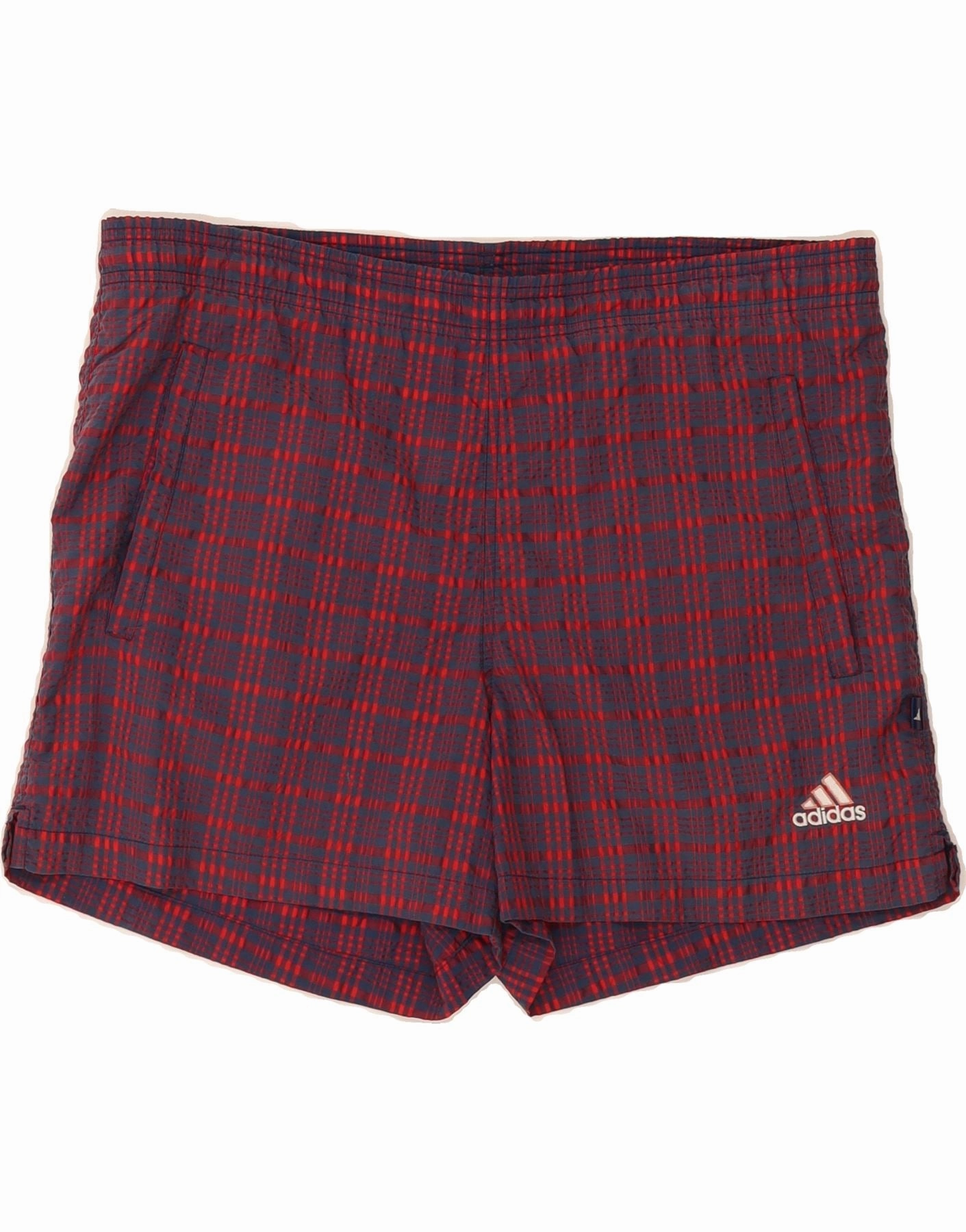 ADIDAS Mens Casual Shorts W32 Medium Red Check Gym Wear