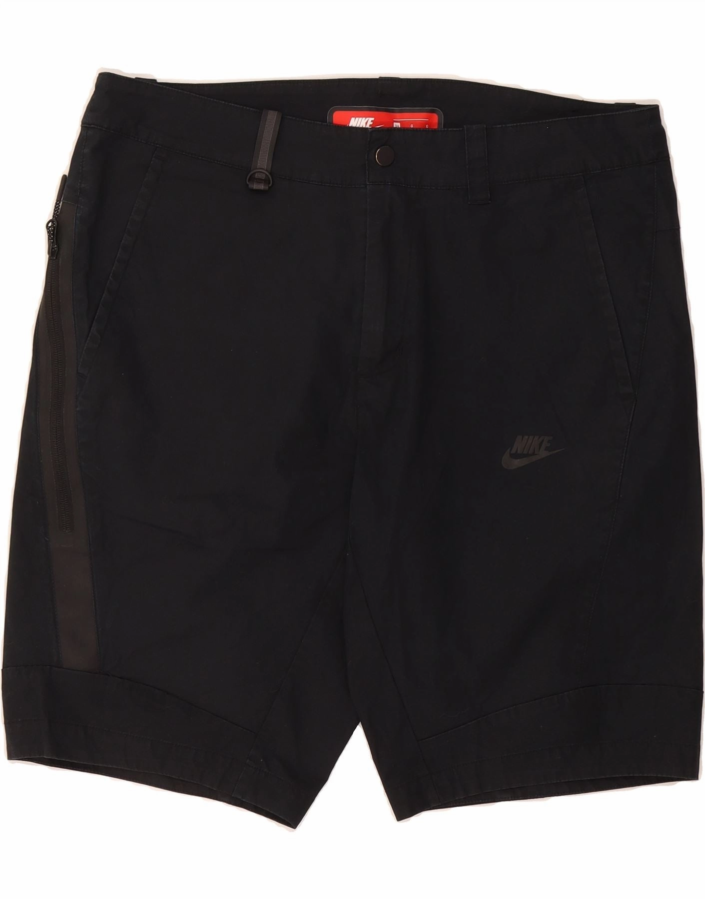 NIKE Mens Chino Shorts W34 Large  Black Cotton Stylish Design Go Casual