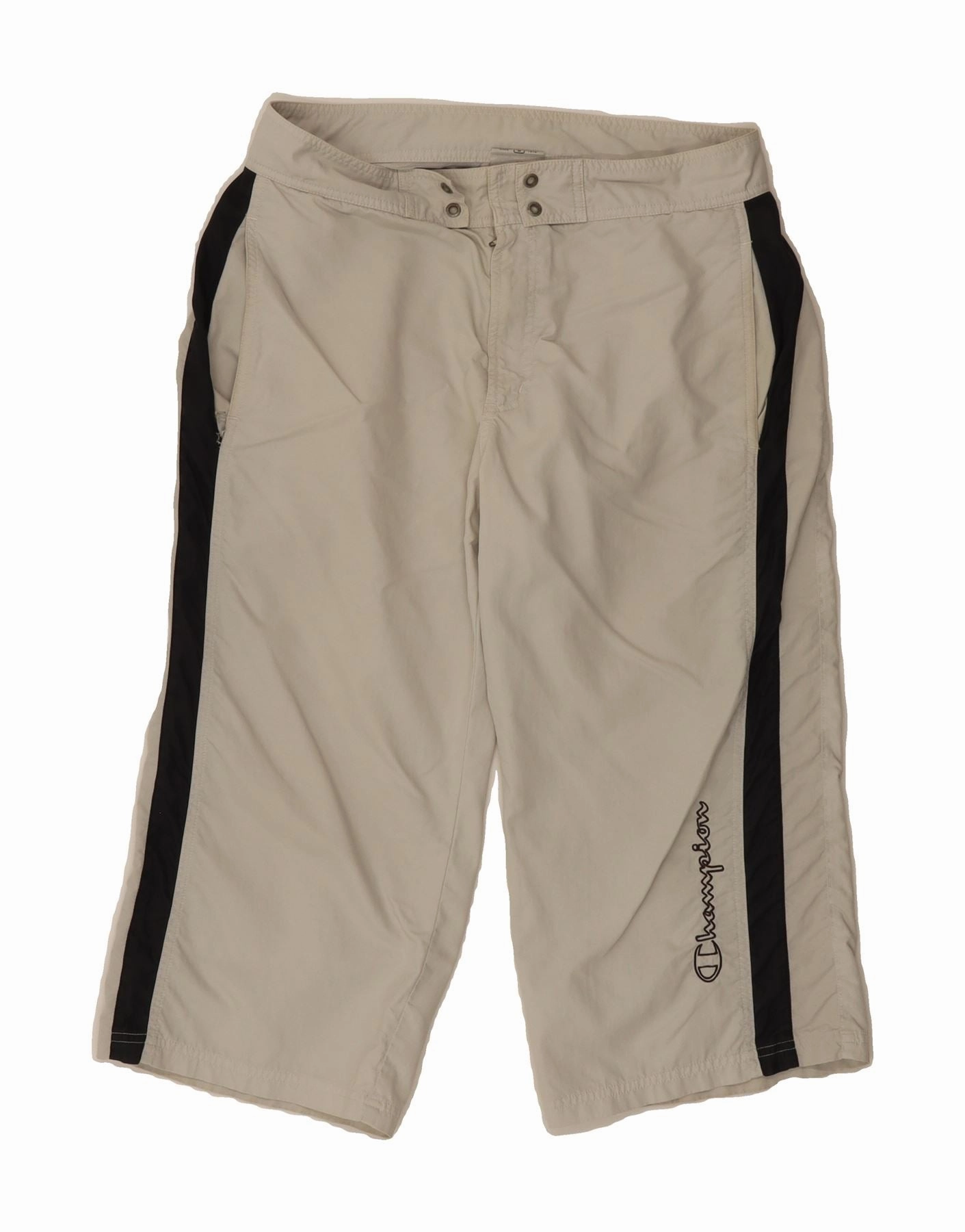 Durable Stitching CHAMPION Mens Bermuda Shorts Small W30  White Colourblock Polyamide