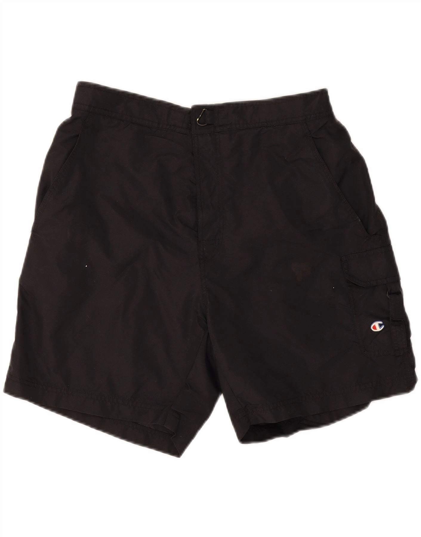 CHAMPION Mens Cargo Shorts Large W32  Black WrinkleFreeFabric