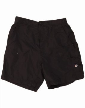 CHAMPION Mens Cargo Shorts Large W32  Black WrinkleFreeFabric