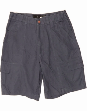 Urban Comfort Stretchable Waist CHAMPION Mens Cargo Shorts W32 Medium  Navy Blue Cotton