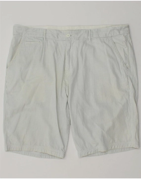 CHAMPION Mens Chino Shorts 2XL W42 White Pinstripe Cotton Fit Freedom cycling clothing