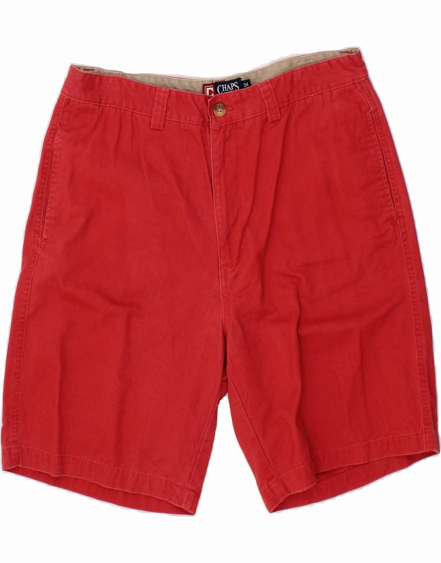 CHAPS Mens Cargo Shorts W34 Large Red Cotton Simple Style Sport Motion