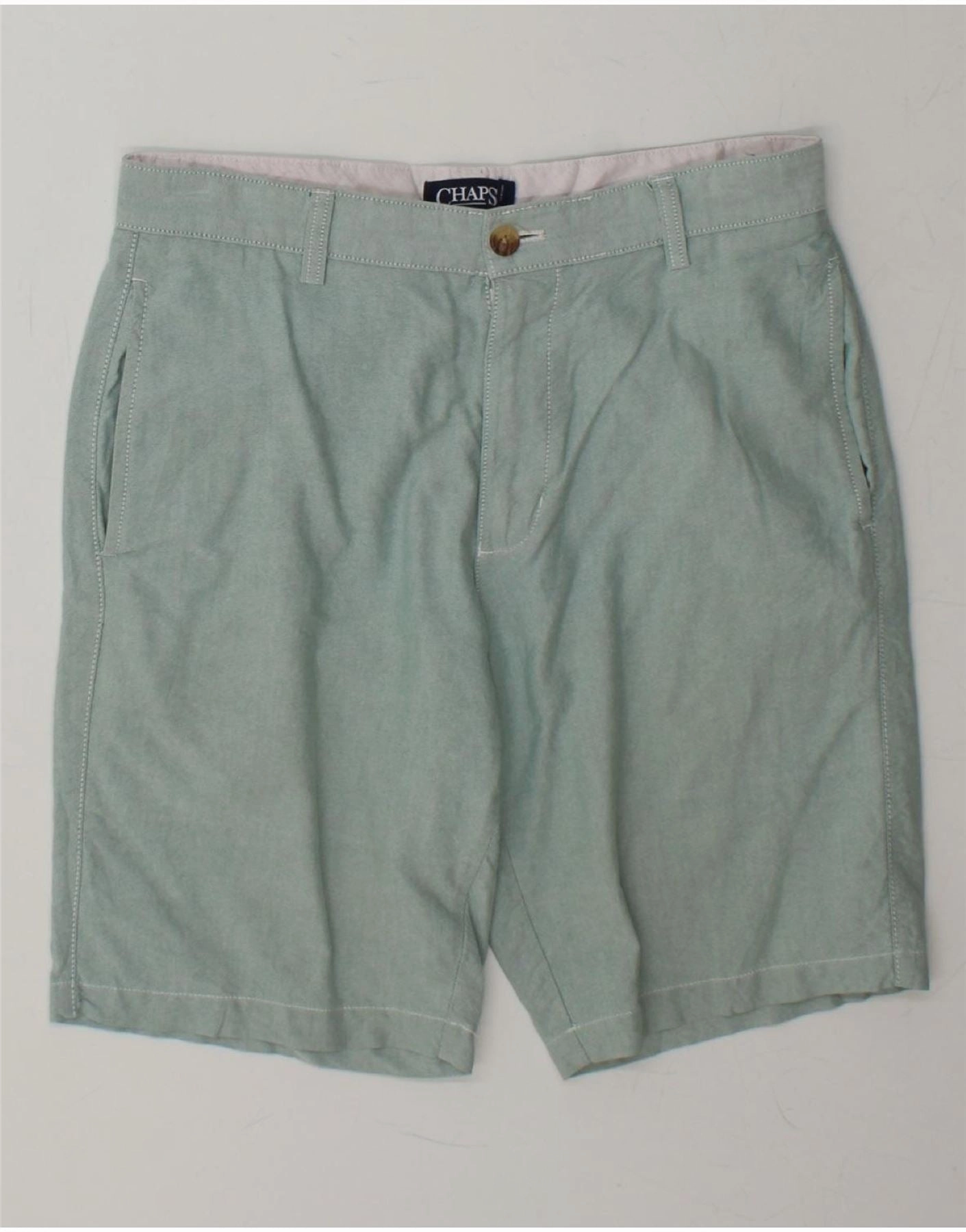 CHAPS Mens Chino Shorts W30 Medium Green Cotton factory work