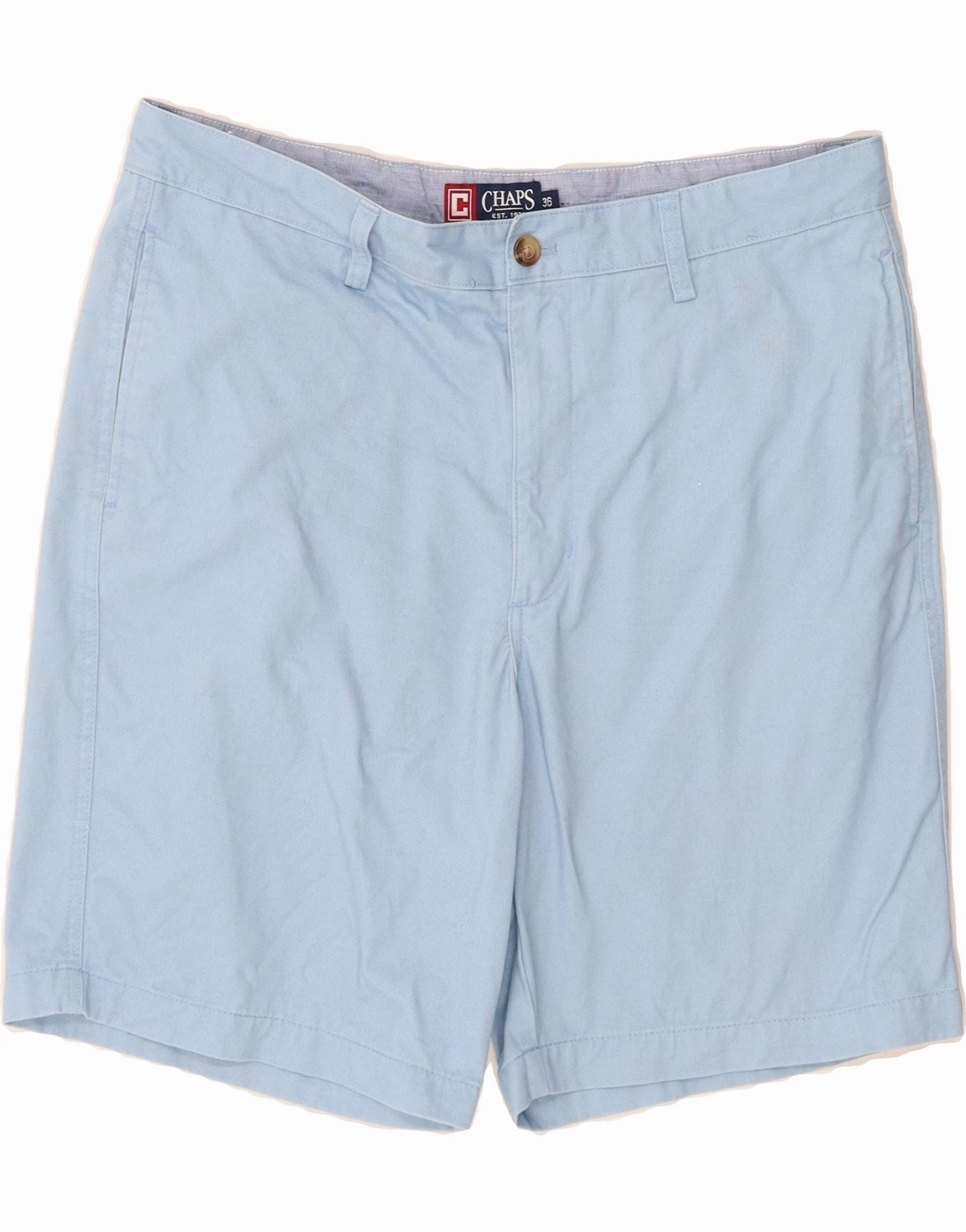 CHAPS Mens Chino Shorts W36 Large Blue Cotton Modular Storage Design