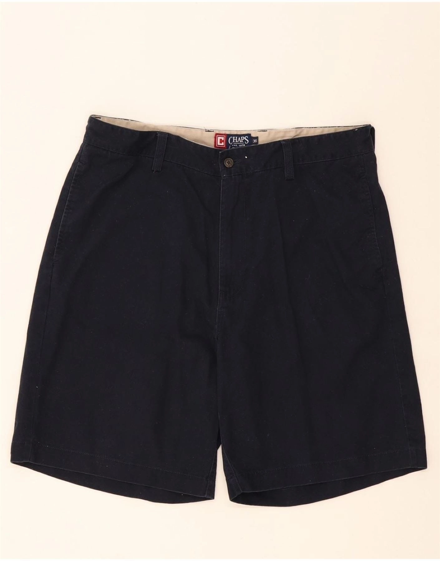 Outdoor Essentials CHAPS Mens Chino Shorts W36 Large Navy Blue Cotton