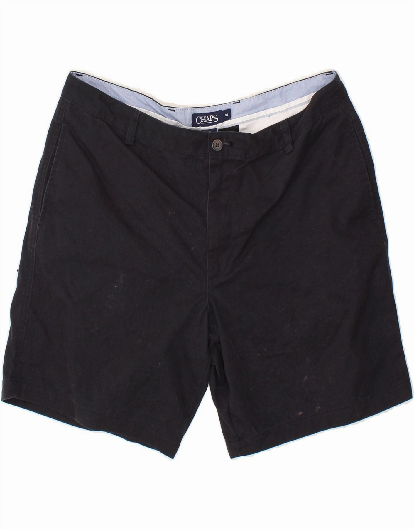 Adjustable drawstring CHAPS Mens Chino Shorts W38 XL Black Cotton