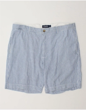 CHAPS Mens Chino Shorts W38 XL Blue Pinstripe Cotton Light Flex Wear