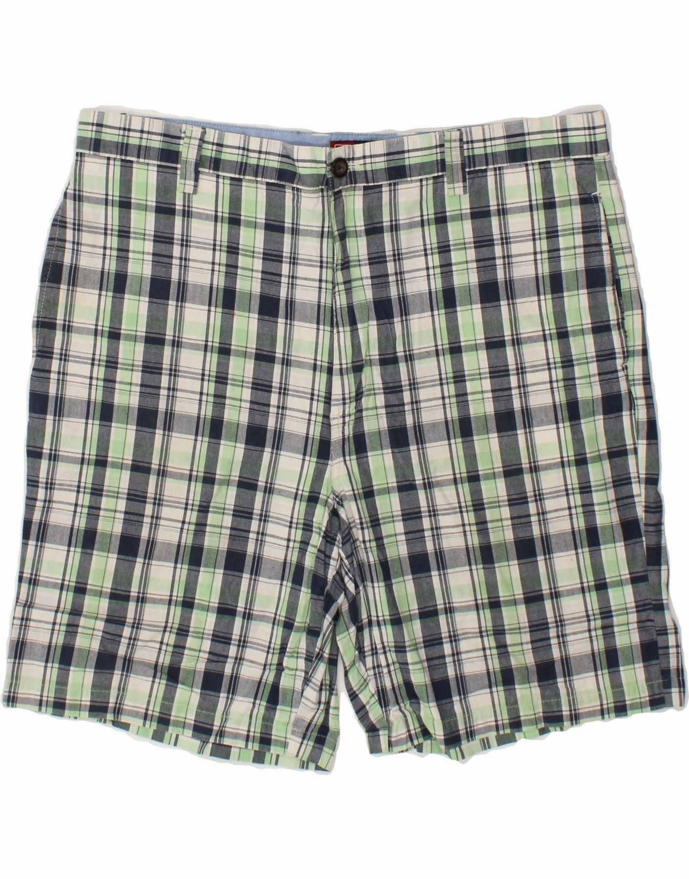 Sport Performance CHAPS Mens Chino Shorts W38 XL  Green Check Cotton