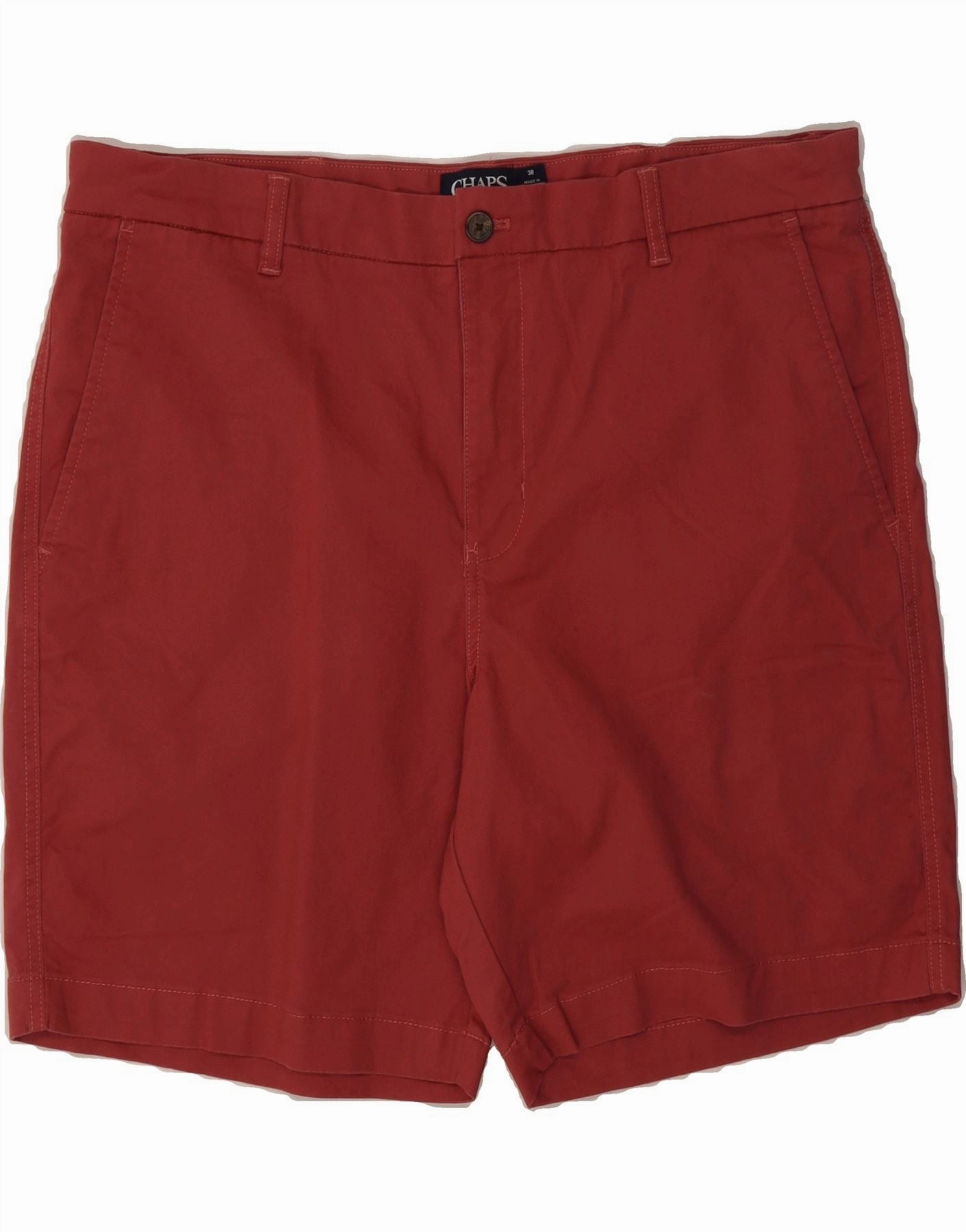 Sweat Wicking Channels CHAPS Mens Chino Shorts W38 XL  Red Cotton