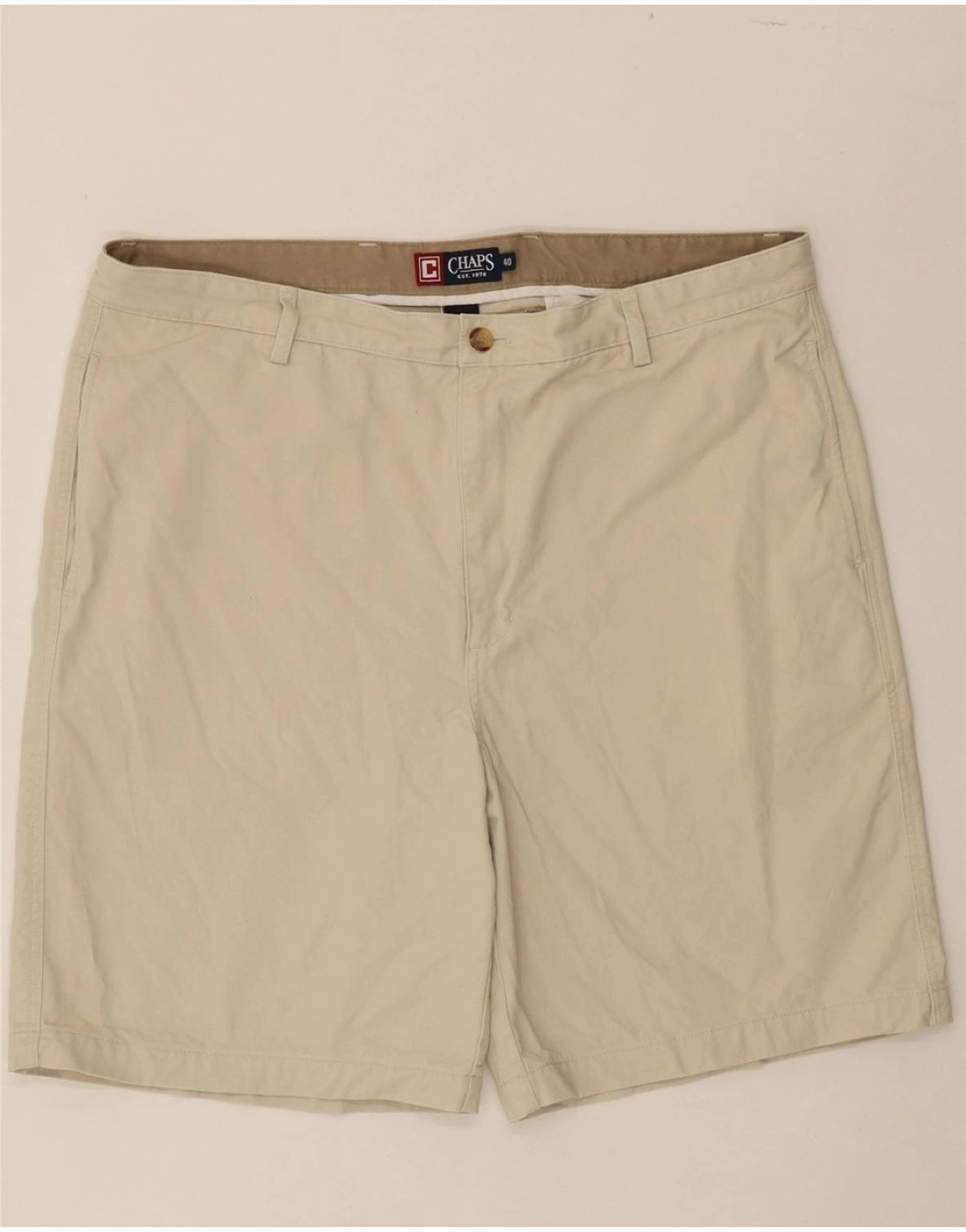 CHAPS Mens Chino Shorts W40 XL Beige Cotton Casual Look Sport Mood