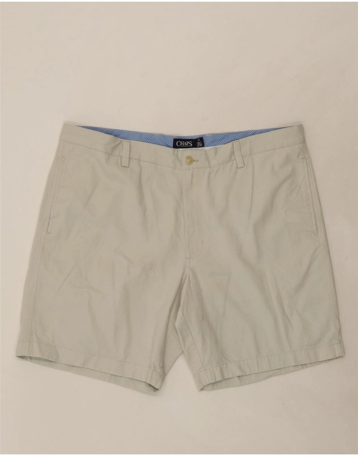 Effortless Comfort Breathable fabric CHAPS Mens Chino Shorts W40 XL Beige Cotton