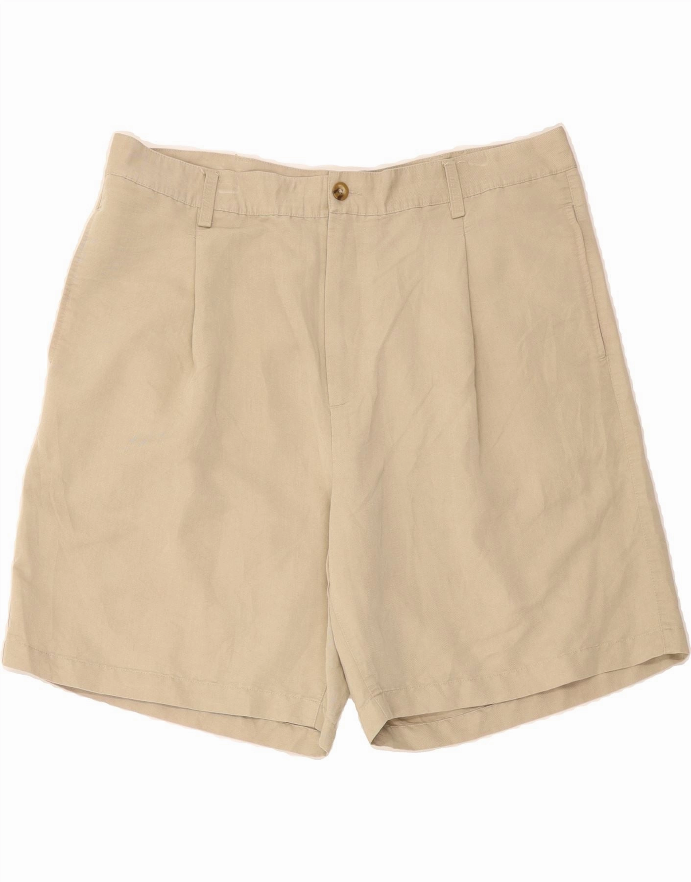CHAPS Mens Chino Shorts W40 XL Beige Rayon suede look