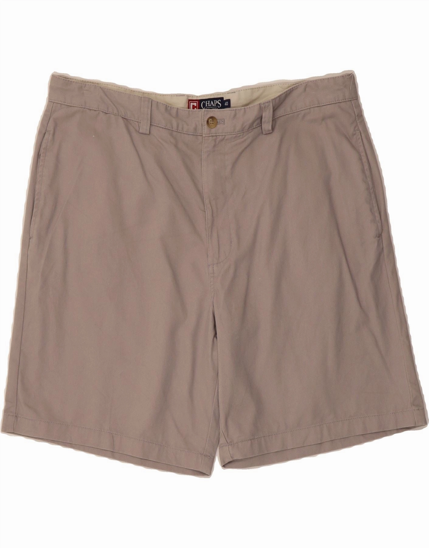 Flexible Hemline CHAPS Mens Chino Shorts W40 XL Grey Cotton