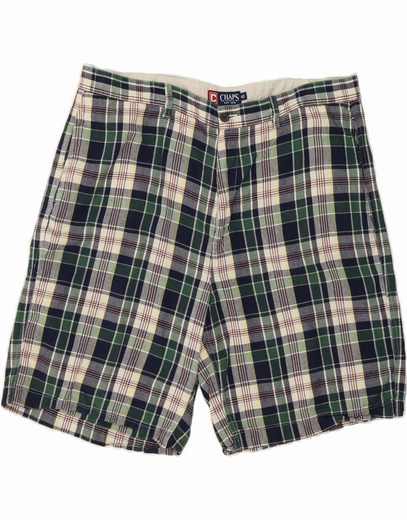 CHAPS Mens Chino Shorts W40 XL  Multicoloured Check Cotton Outdoor Ready