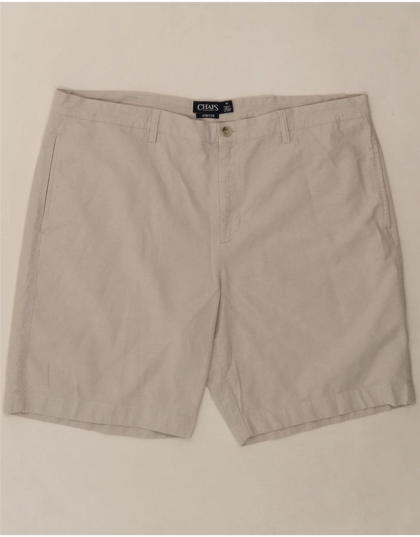 Biodegradable Material Option odor - absorbing CHAPS Mens Chino Shorts W42 2XL Beige Cotton