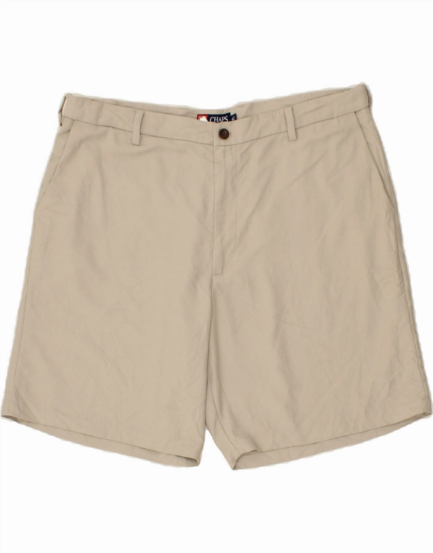 CHAPS Mens Chino Shorts W42 2XL Beige Polyester Beach essential MultiPurposeUtility