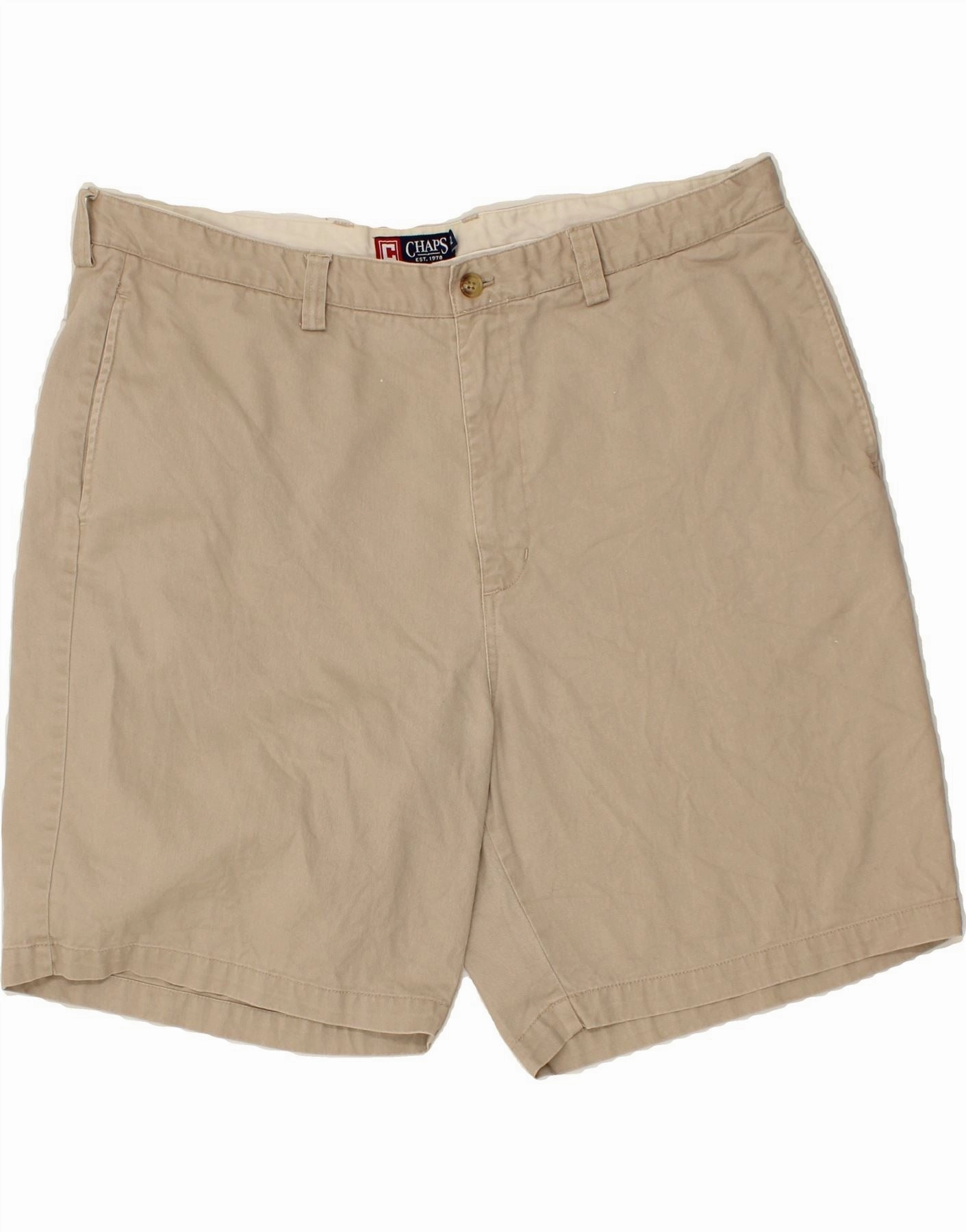Casual Flex Fit High Durability Blend CHAPS Mens Chino Shorts W42 2XL Brown Cotton