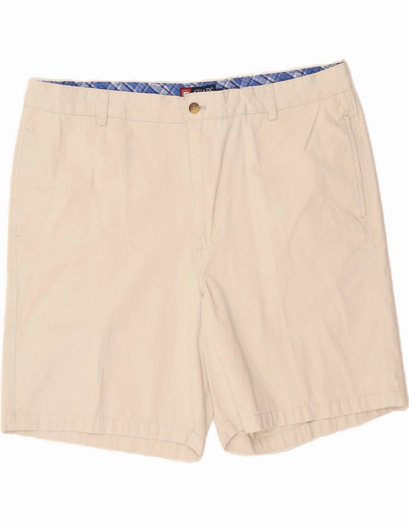 Relaxed Comfort CHAPS Mens Chino Shorts W42 2XL Off White Cotton