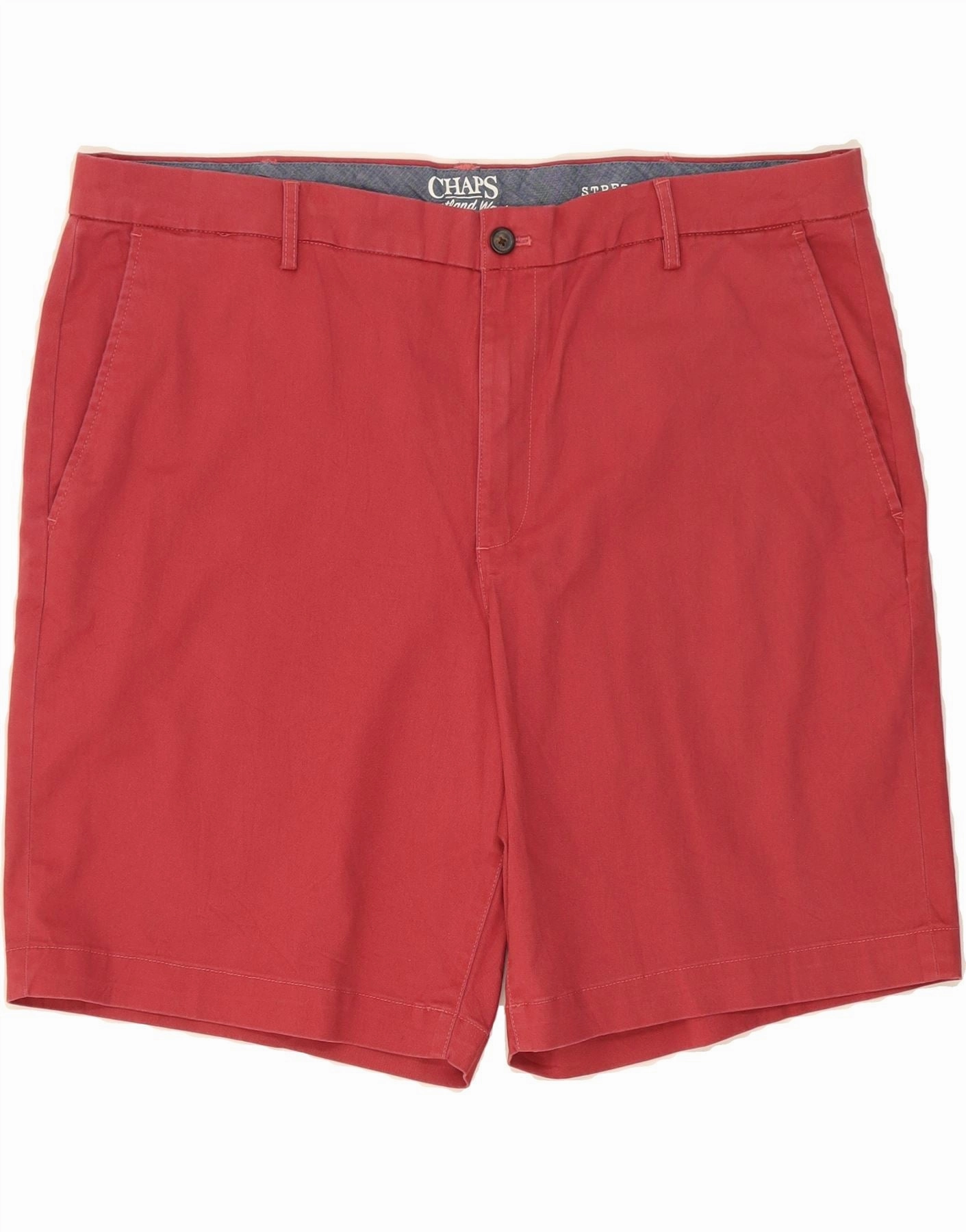 CHAPS Mens Chino Shorts W42 2XL Red Cotton Tennis wear Fit Freedom