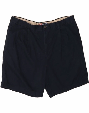 CHAPS Mens Pegged Chino Shorts W40 XL Navy Blue Cotton Elastic Comfort Slim Waistband