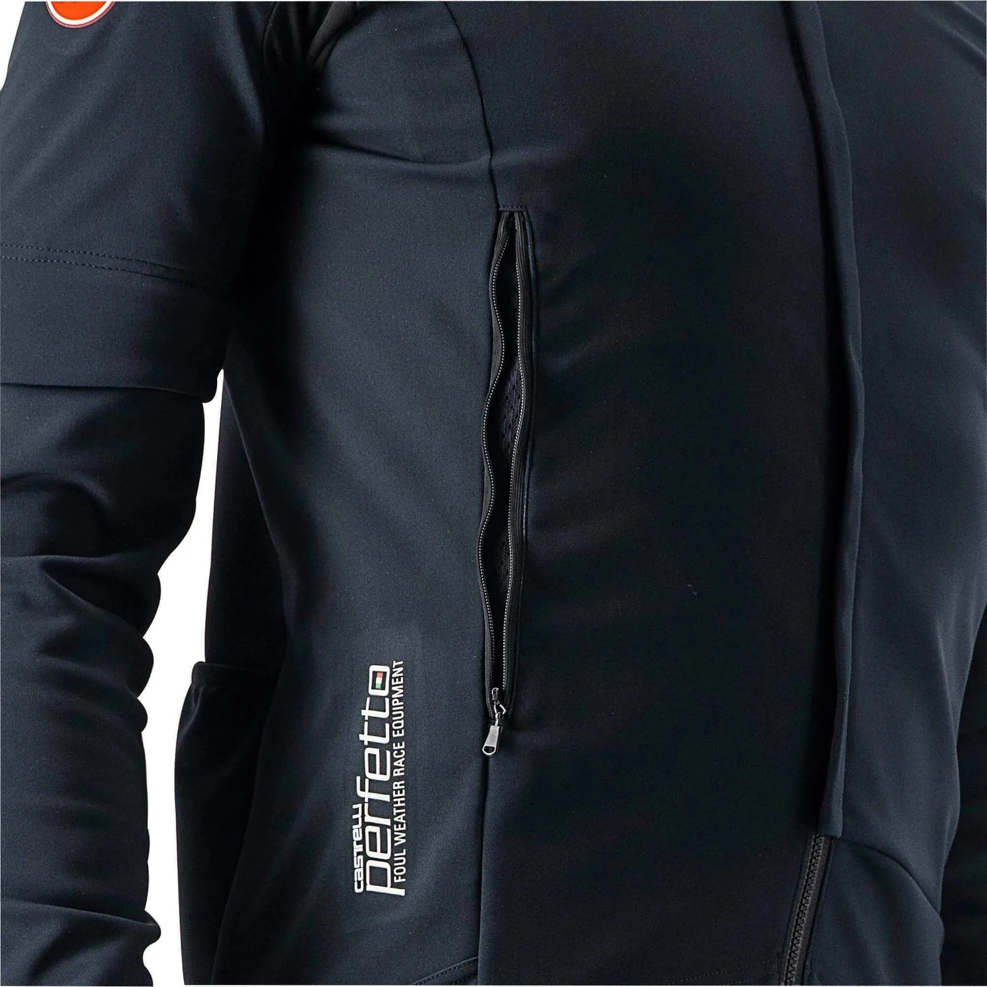 Weather Defense Essential Fit Castelli Perfetto RoS 2 Convertible Mens Cycling Jacket - Black