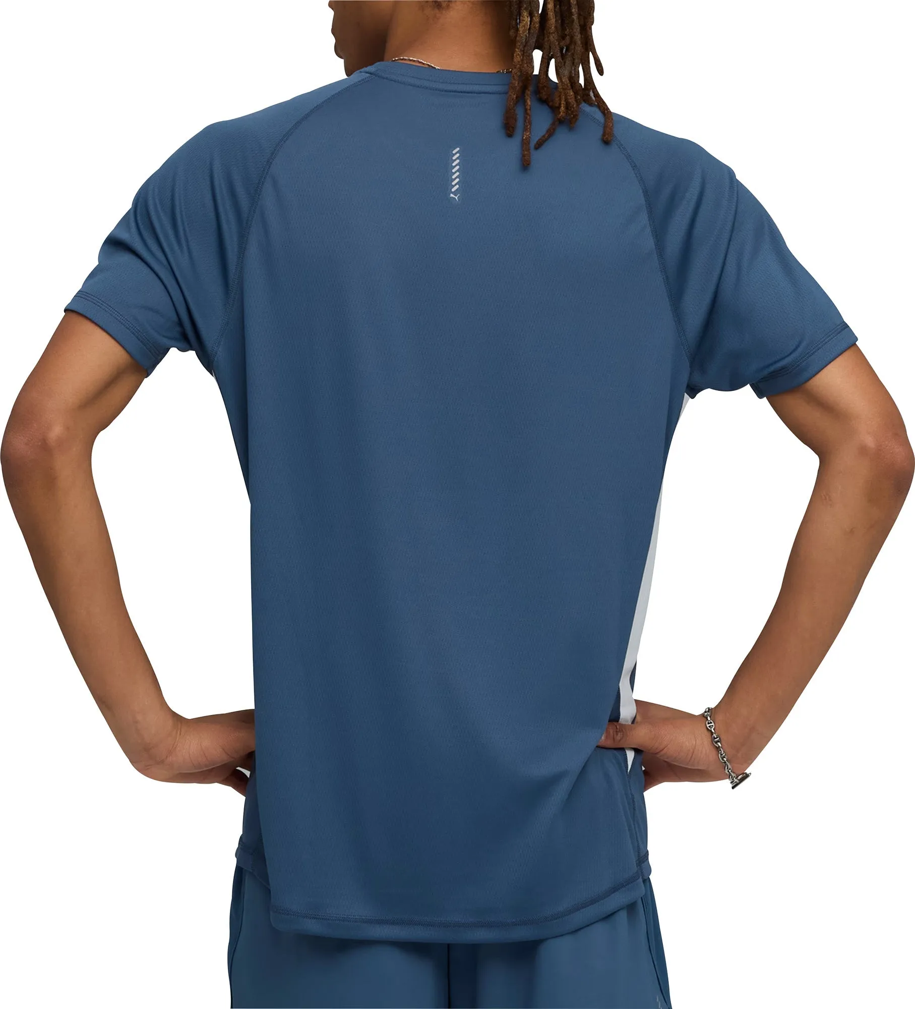 Daily Casual Cozy Layer Puma Velocity Short Sleeve Mens Running Top - Blue