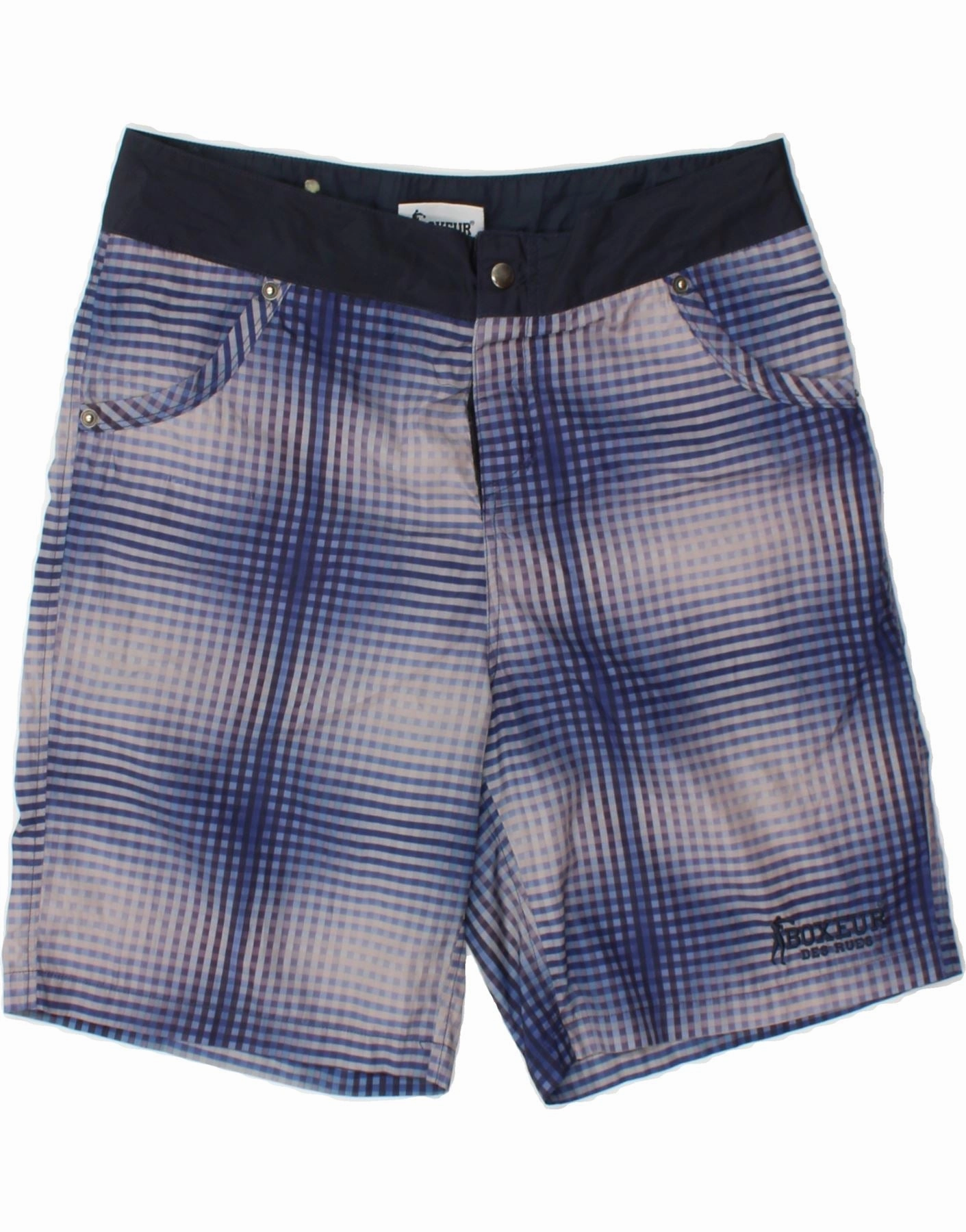 Breathable mesh BOXEUR DES RUES Mens Casual Shorts Small W30 Blue Check Polyester