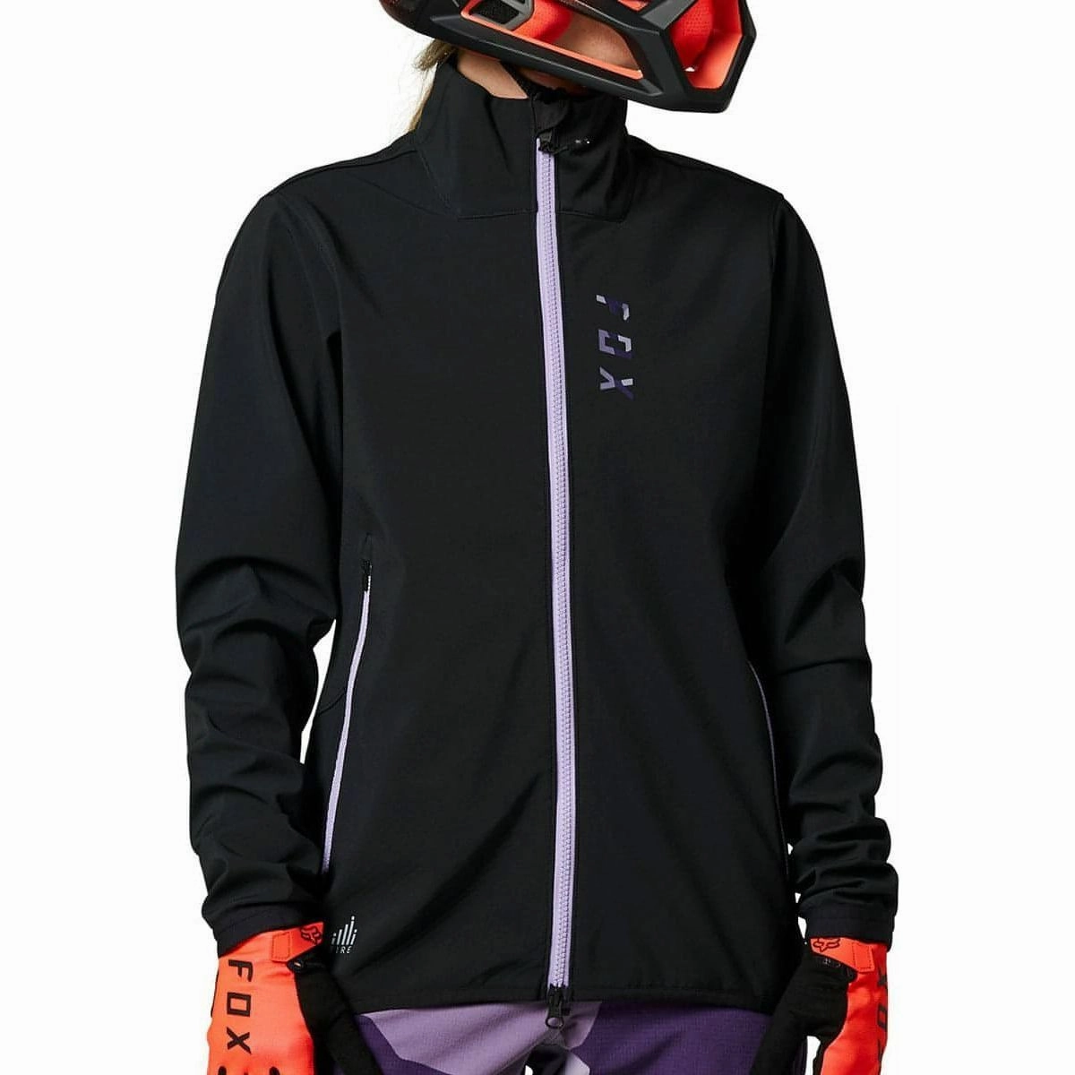 Fox Ranger Fire Womens Cycling Jacket - Black Alternative Hood Included