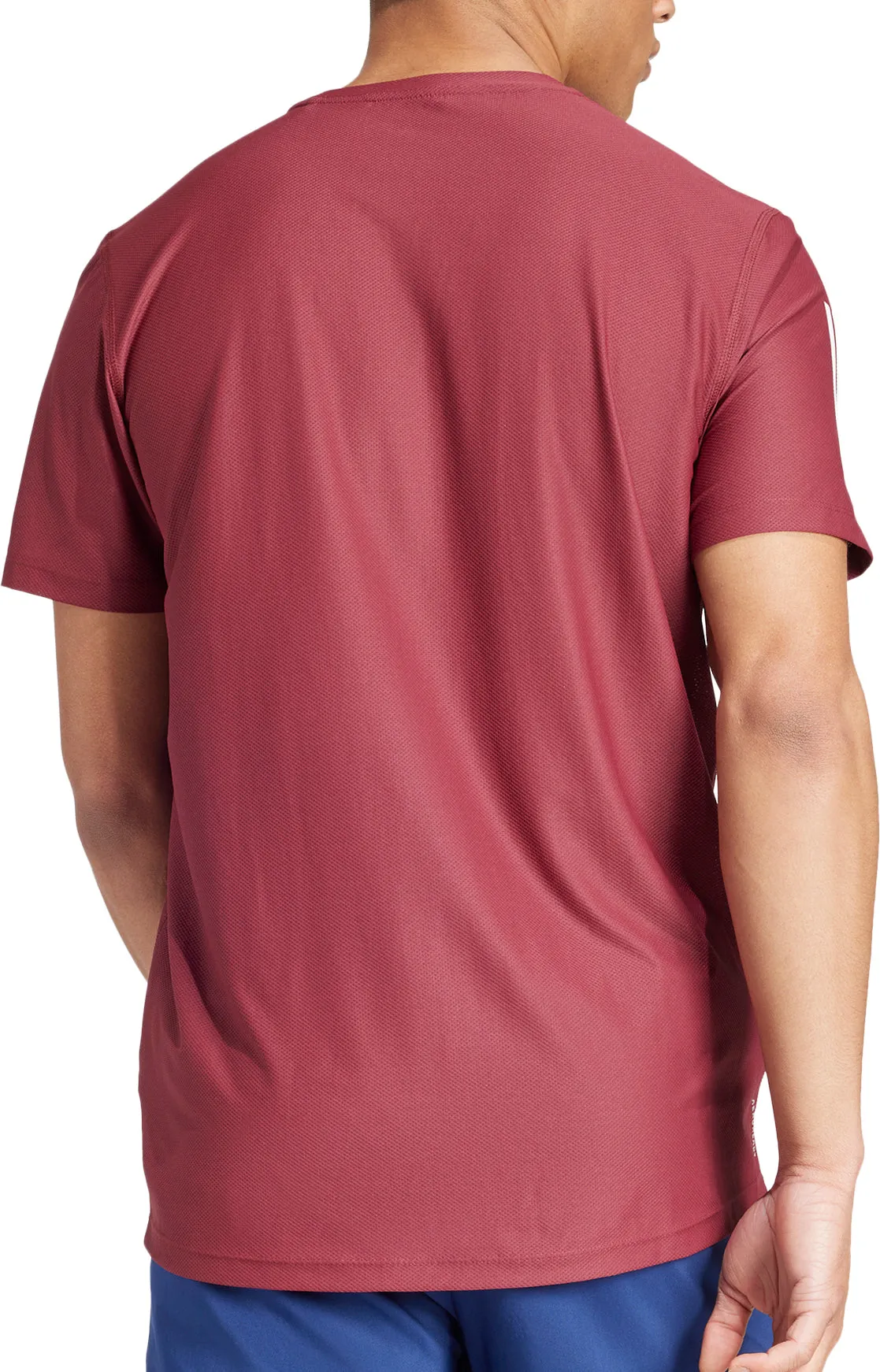 adidas Own The Run Short Sleeve Mens Running Top - Red Weekend Comfort