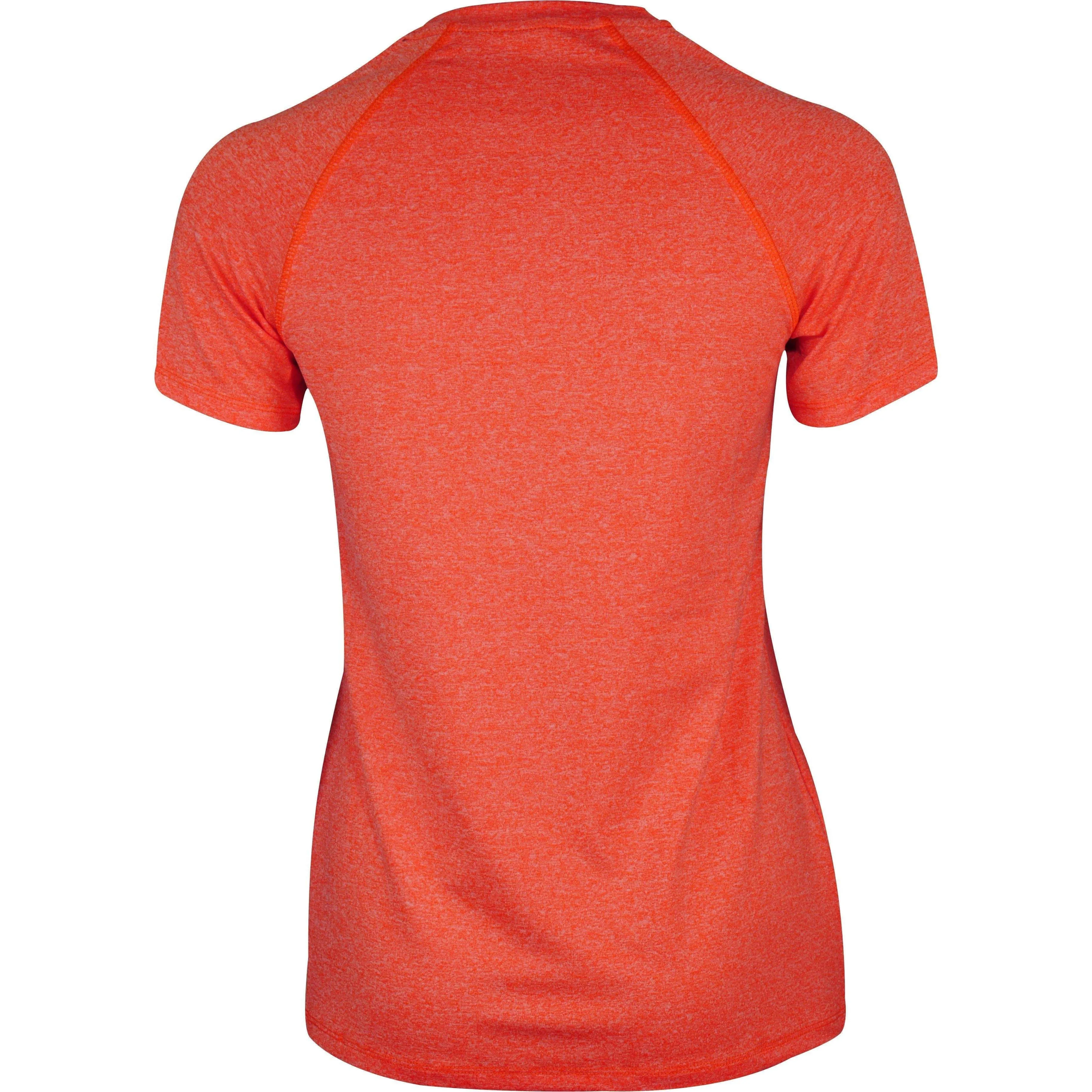 More Mile Train To Run Short Sleeve Womens Running Top - Orange Breathable mesh panel