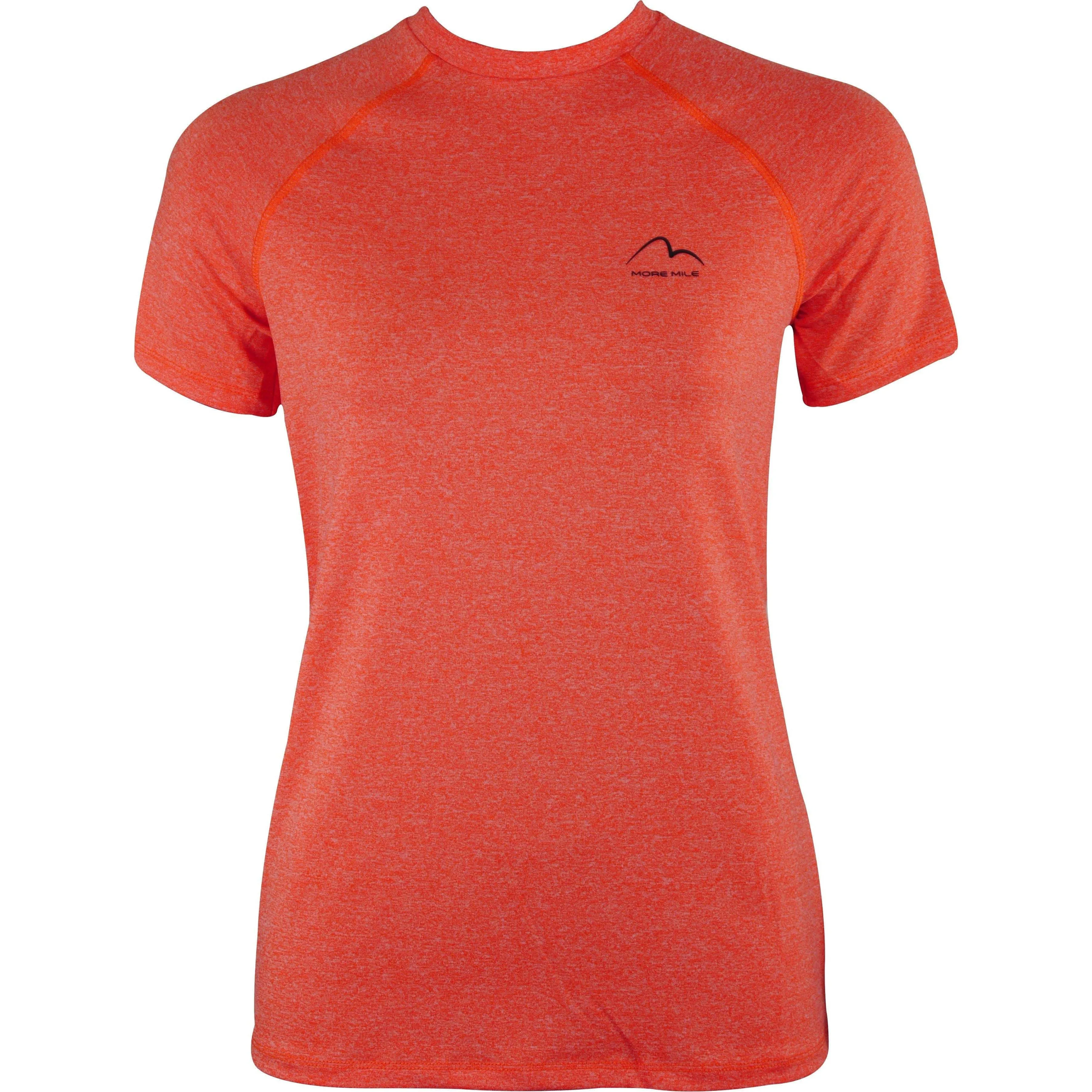 More Mile Train To Run Short Sleeve Womens Running Top - Orange Breathable Design