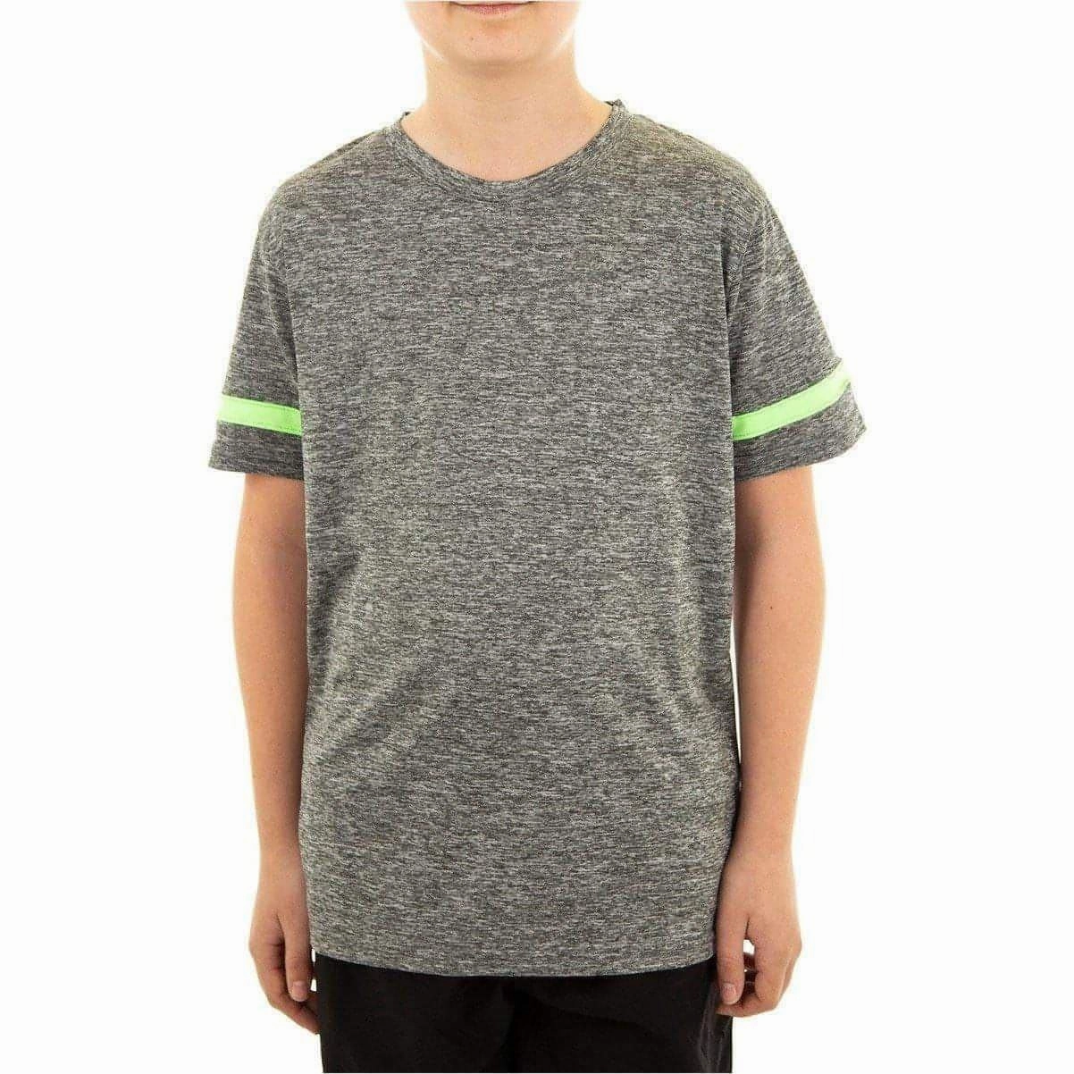 More Mile Marl Boys Short Sleeve Running Top - Grey Classic and Comfy Leisure Casual