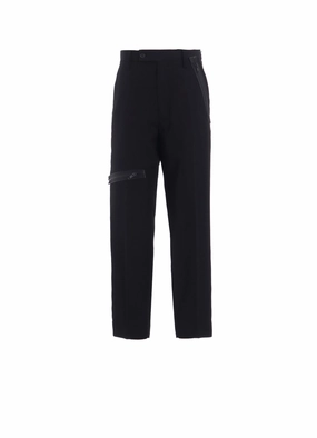 PE/GABARDINE ZIPPER-TAPED SLIM PANTS Easy Comfort